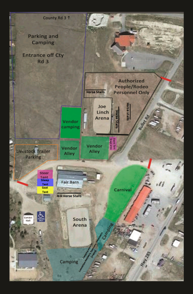 Camping map for Park County Fair