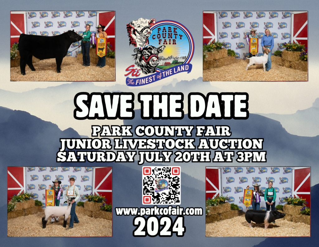 save the date for the 2024 Junior Livestock sale, July 20th, 2024