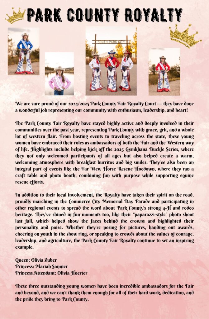 2025 Park County Royalty FairBook Page from Queen