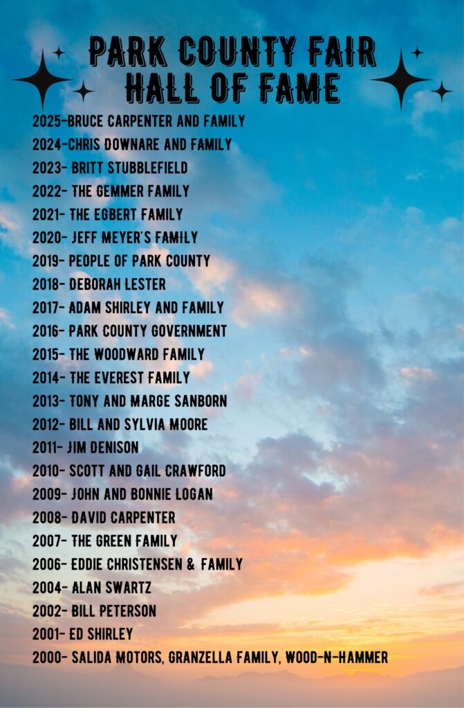 Park county fair hall of fame annual recipients